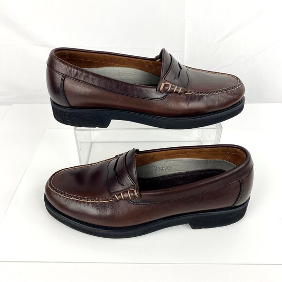 Rockport Leather Penny Loafers Men's 9 M Casual Comfort Shoes Slip Ons Handsewn - Picture 1 of 9